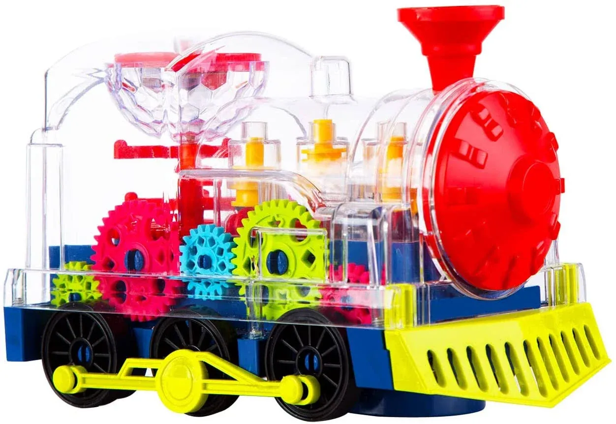 Berry President Transparent Electric Gear Train Toy with Flashing Lights and ...