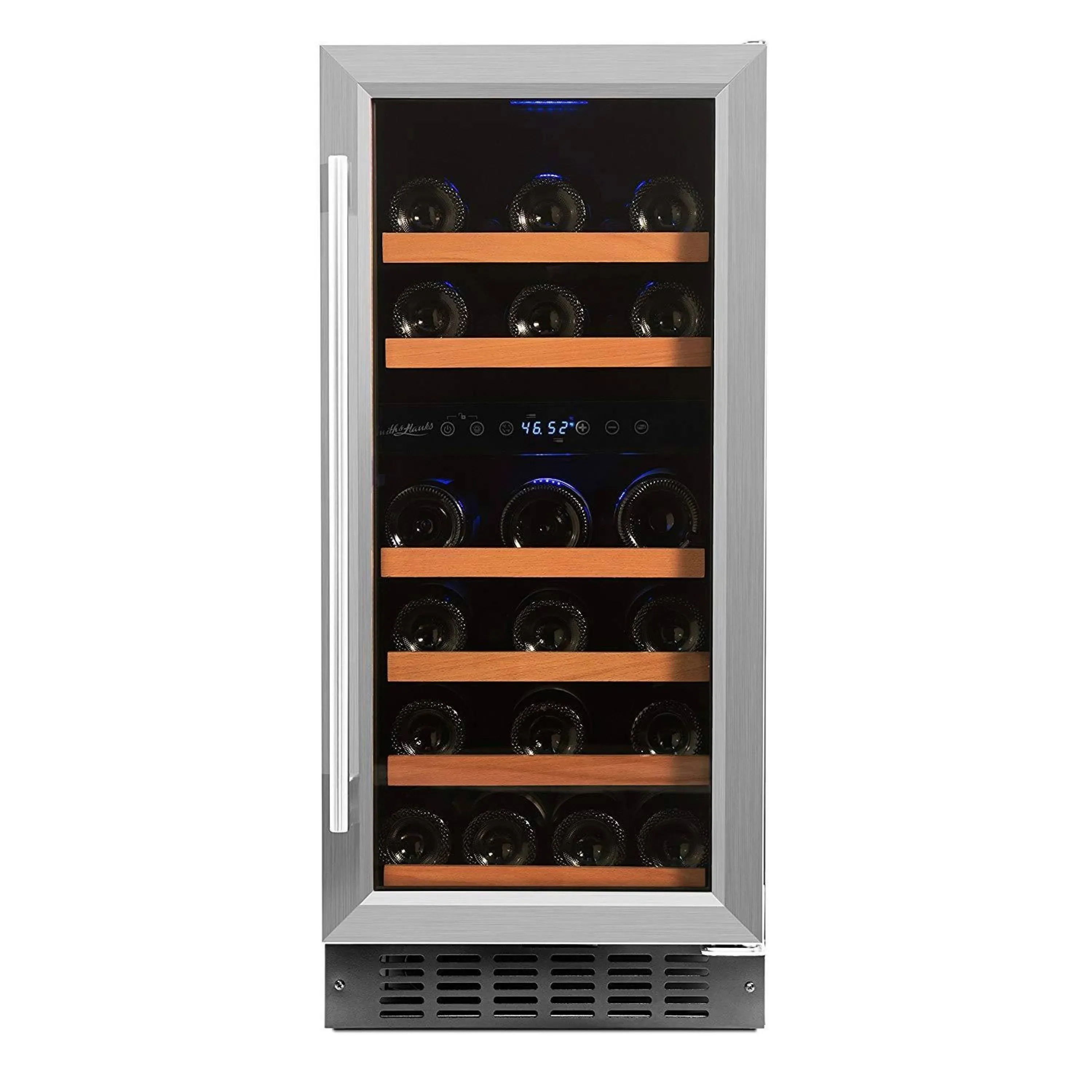 Smith & Hanks 32 Bottle Under Counter Wine Refrigerator, Dual Temperature Zones, 15 Inches Wide, Built-In or Free Standing