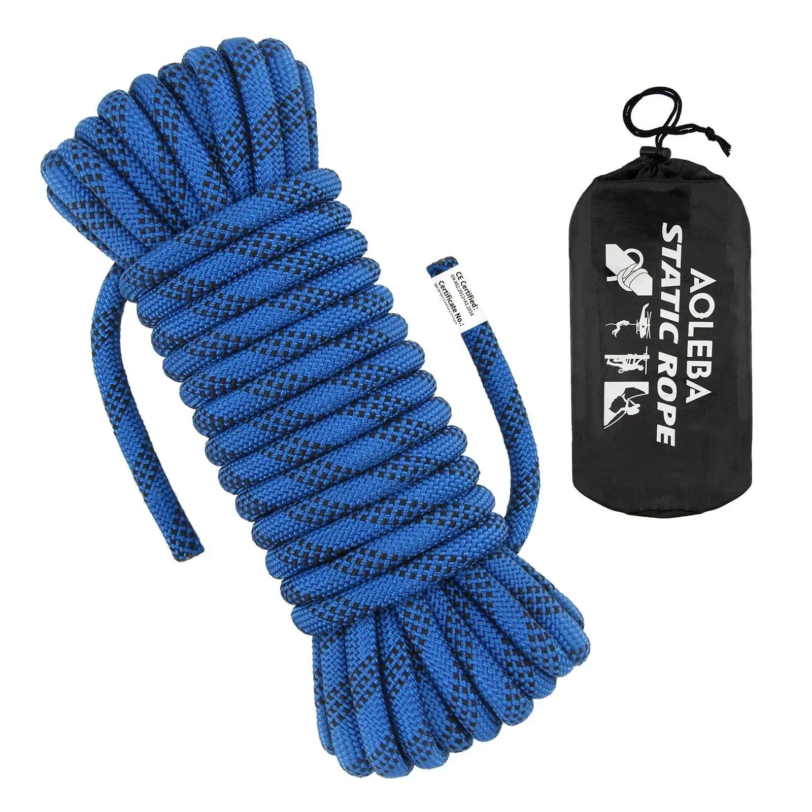 AOLEBA 105 mm Static Climbing Rope 10M(32ft) 20M(64ft) 30M(96ft) 50M(160ft) 70M ...