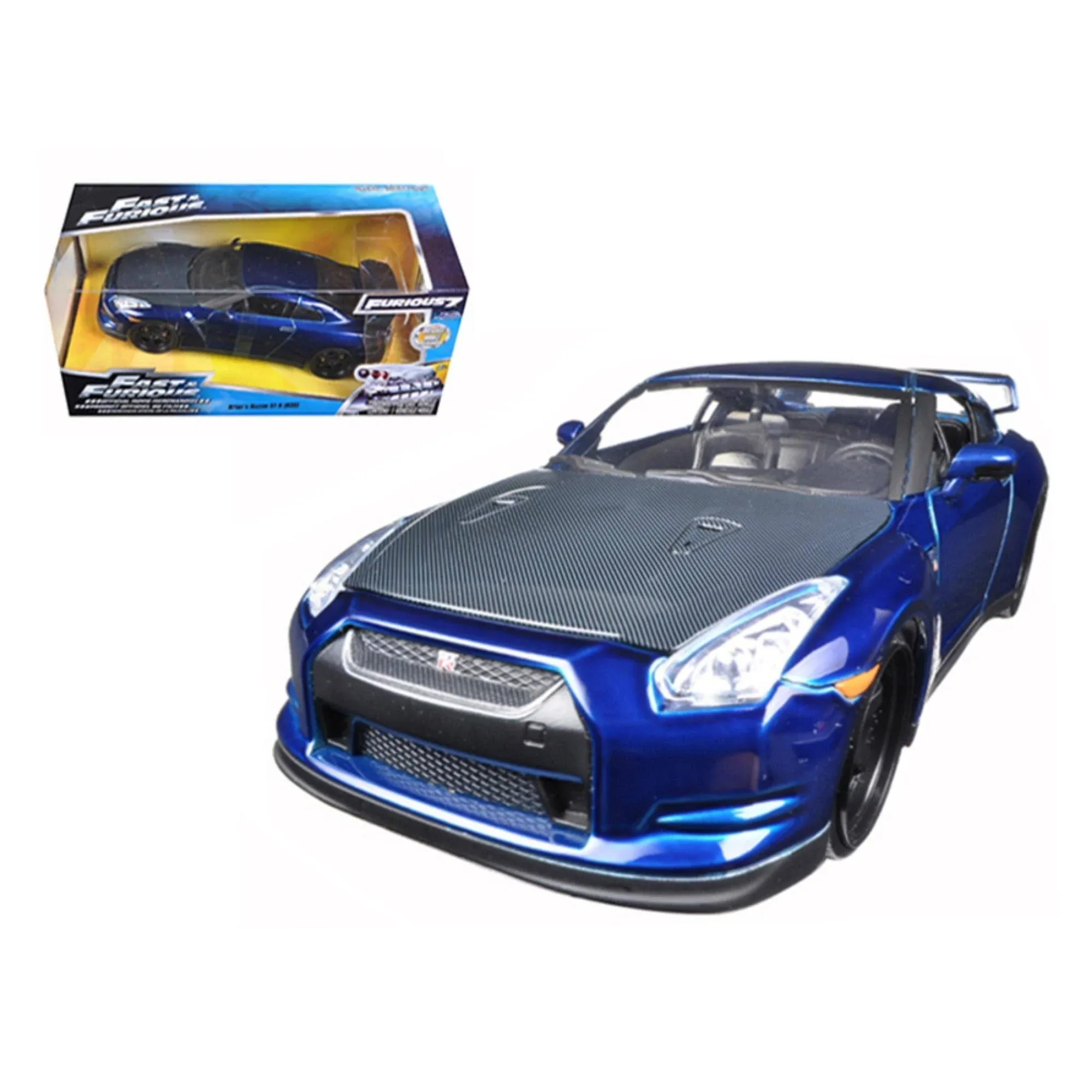 Jada Toys Fast &amp; Furious 7 1:24 BRIAN&#039;S 2009 NISSAN GT-R R35 Diecast  Blue new