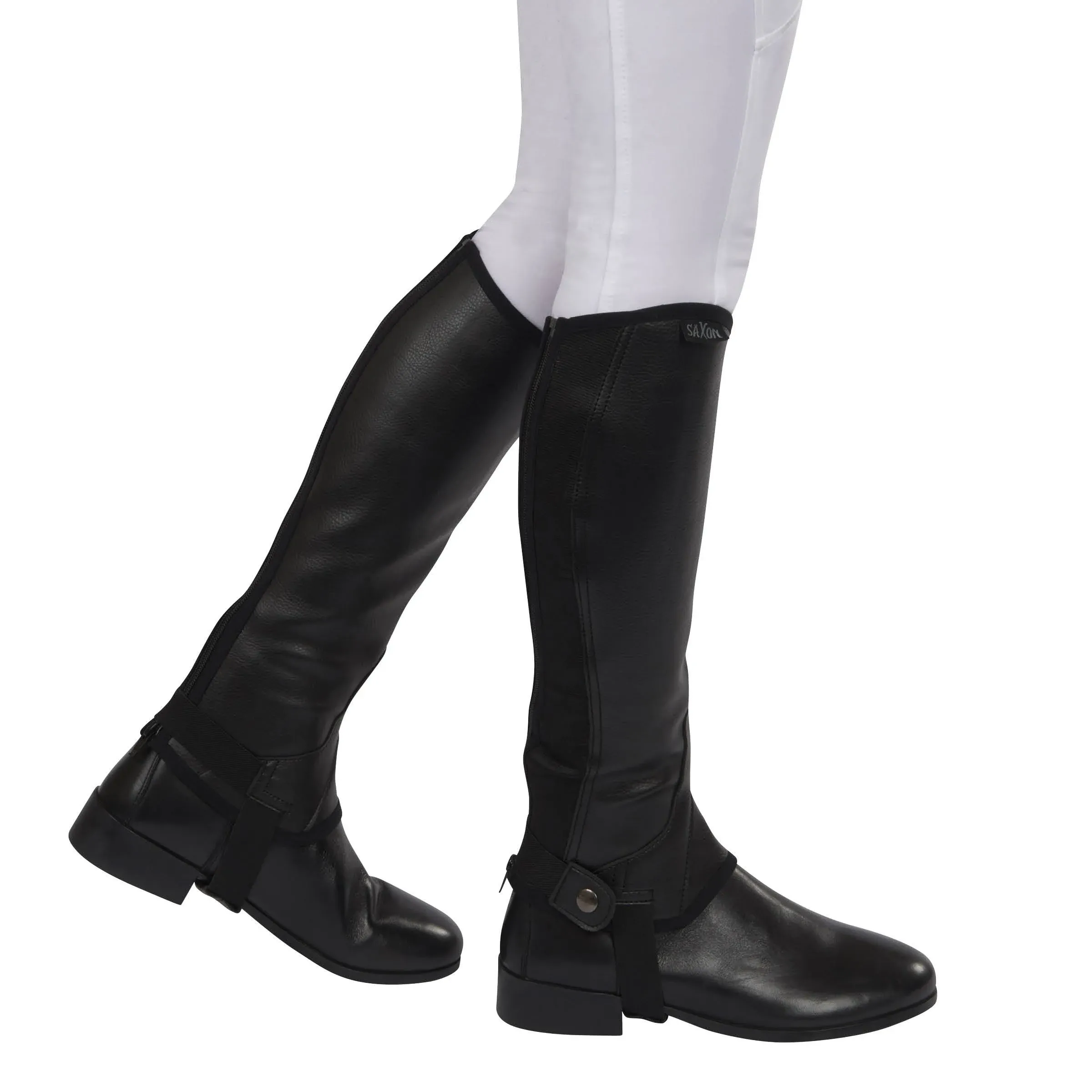 Saxon Equileather Half Chaps - Black