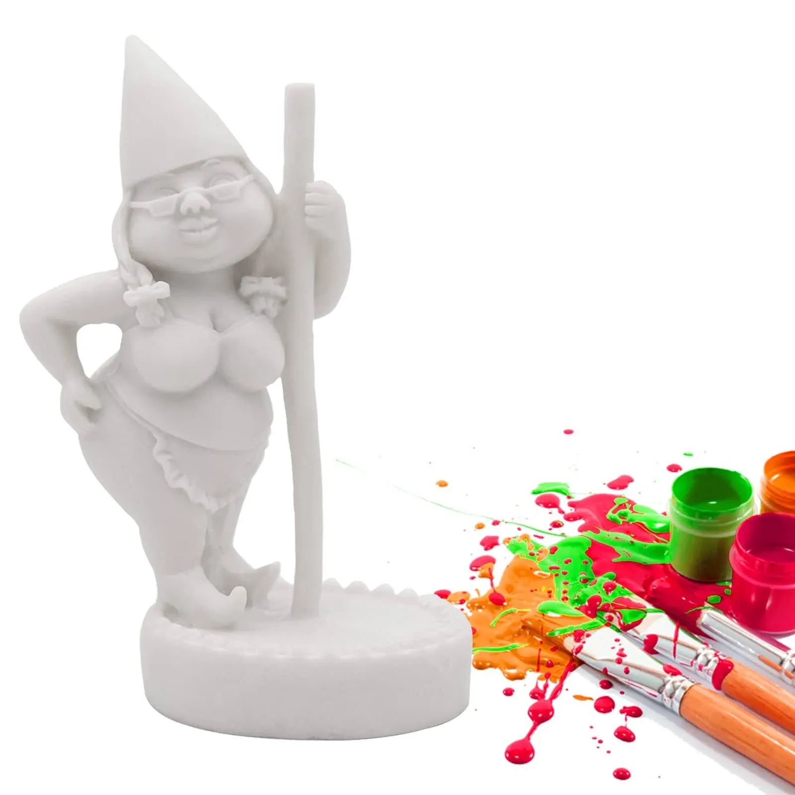 Unpainted Pole Dancing Gnome Statue DIY Paint Your Own Gnome Unpainted DIY Gn...