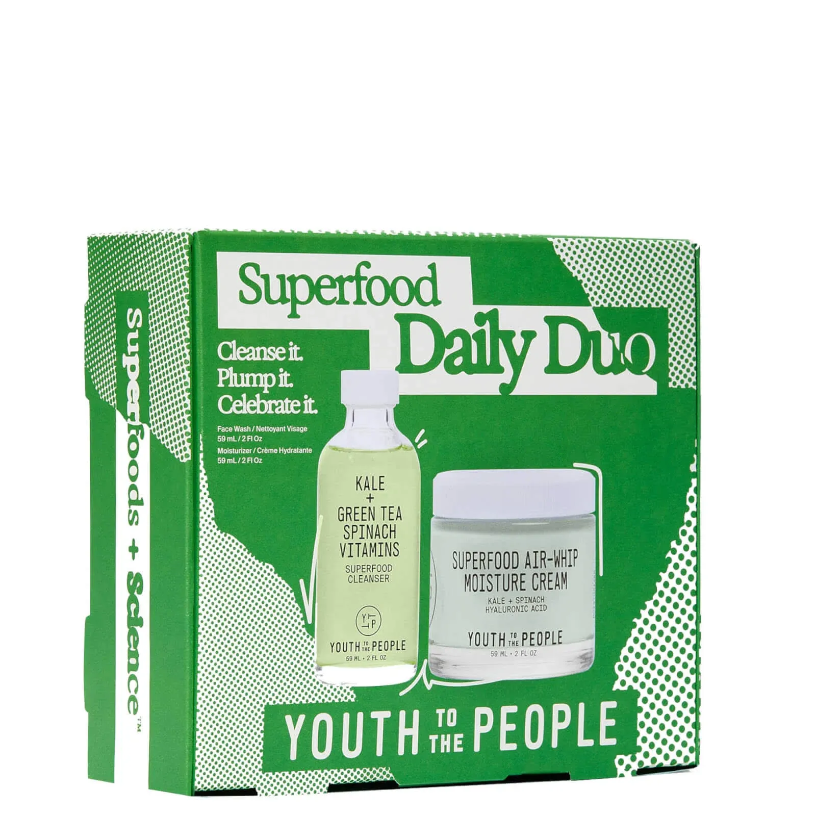 Youth To The People Superfood Daily Duo Kit - Superfood Cleanser (2oz) + Air-Whip Moisture Cream (2oz)