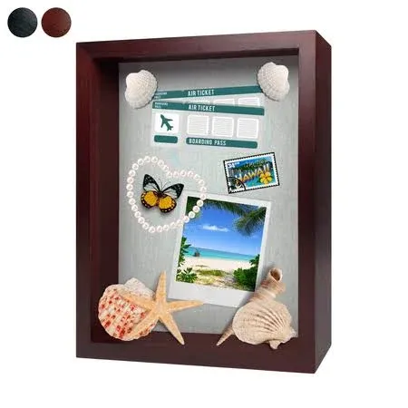 Ilot 11 inchx14 inch Solid Wood Mahogany Display Shadow Box Frame - Solid Wood ...