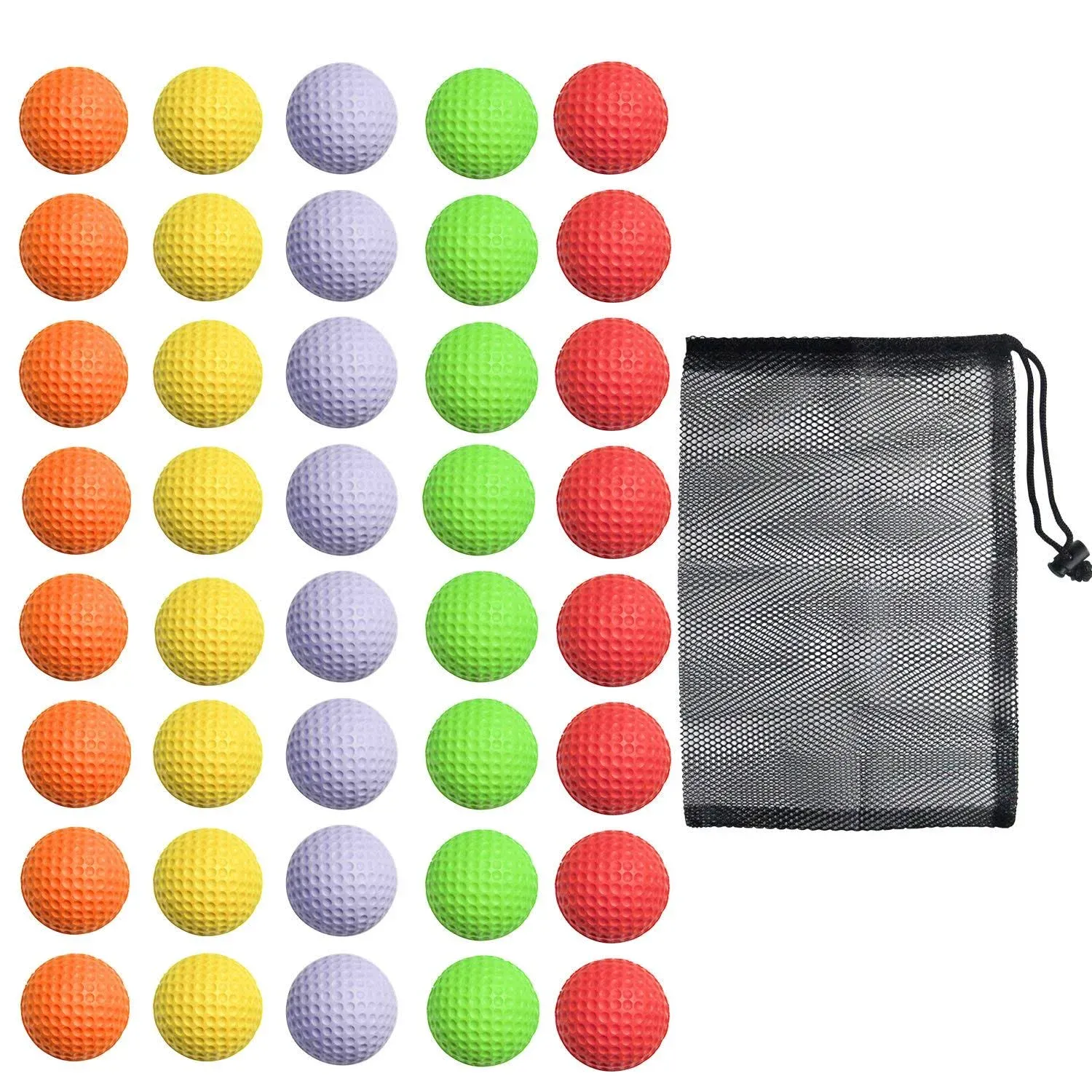 40 Pack Foam Golf Practice Balls - Realistic Feel and Limited Flight Training Balls for Indoor or Outdoor