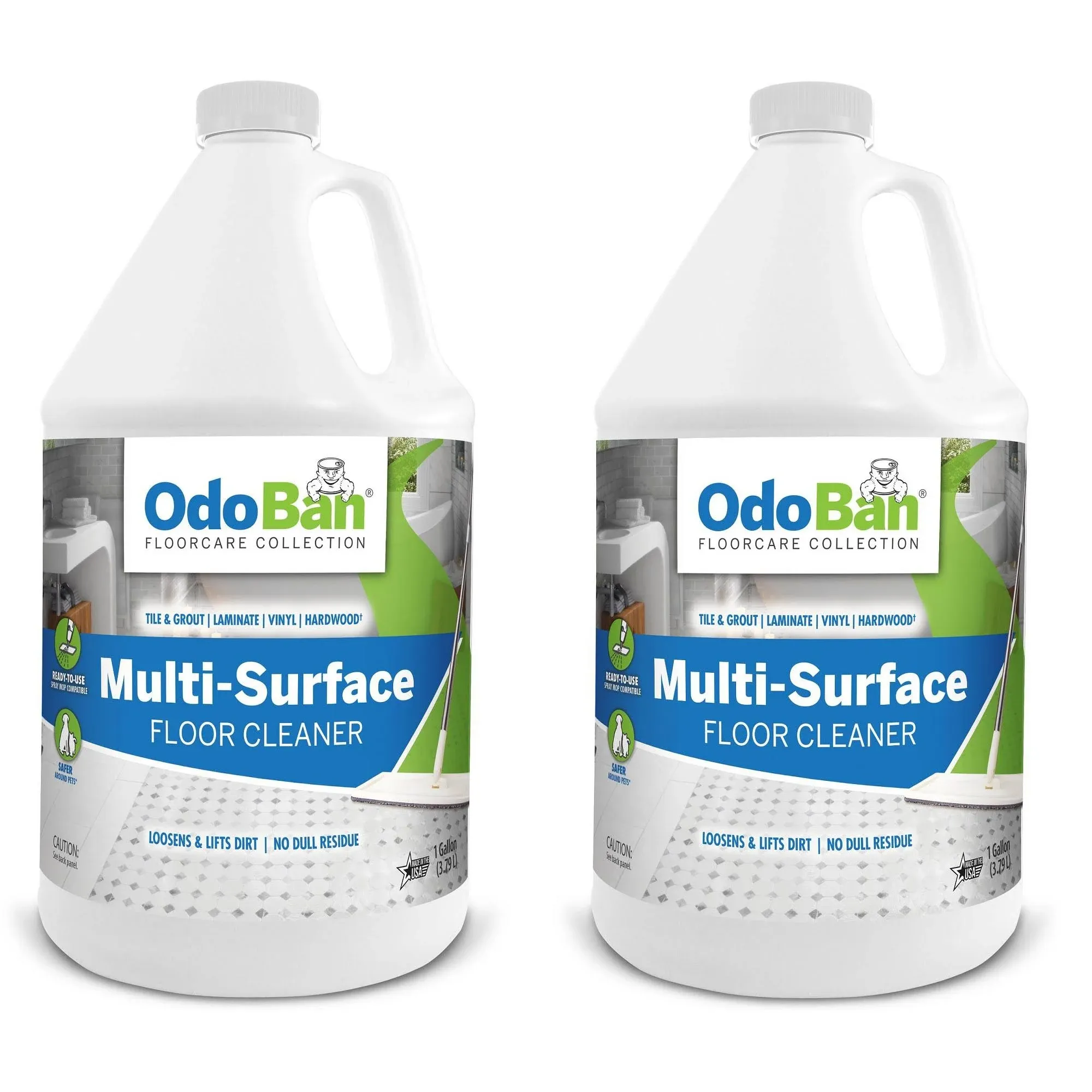 OdoBan Ready-to-Use Multi-Surface Floor Cleaner, Powerful Hydrogen Peroxide Formula, 2 Gallons, Scentless