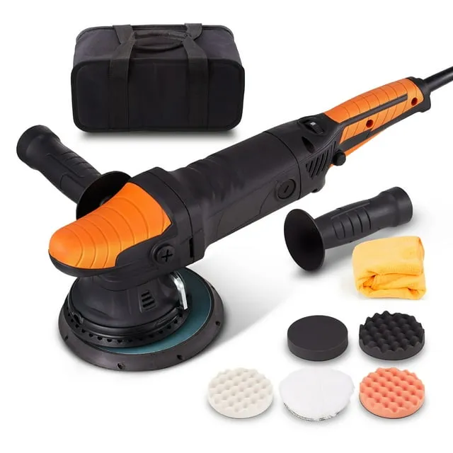 VEVOR Buffer Polisher 6 in. Random Orbital Polisher for Car Detailing 6 Variable Speed 1900-4600RPM Dual Action Polisher Waxer Kit