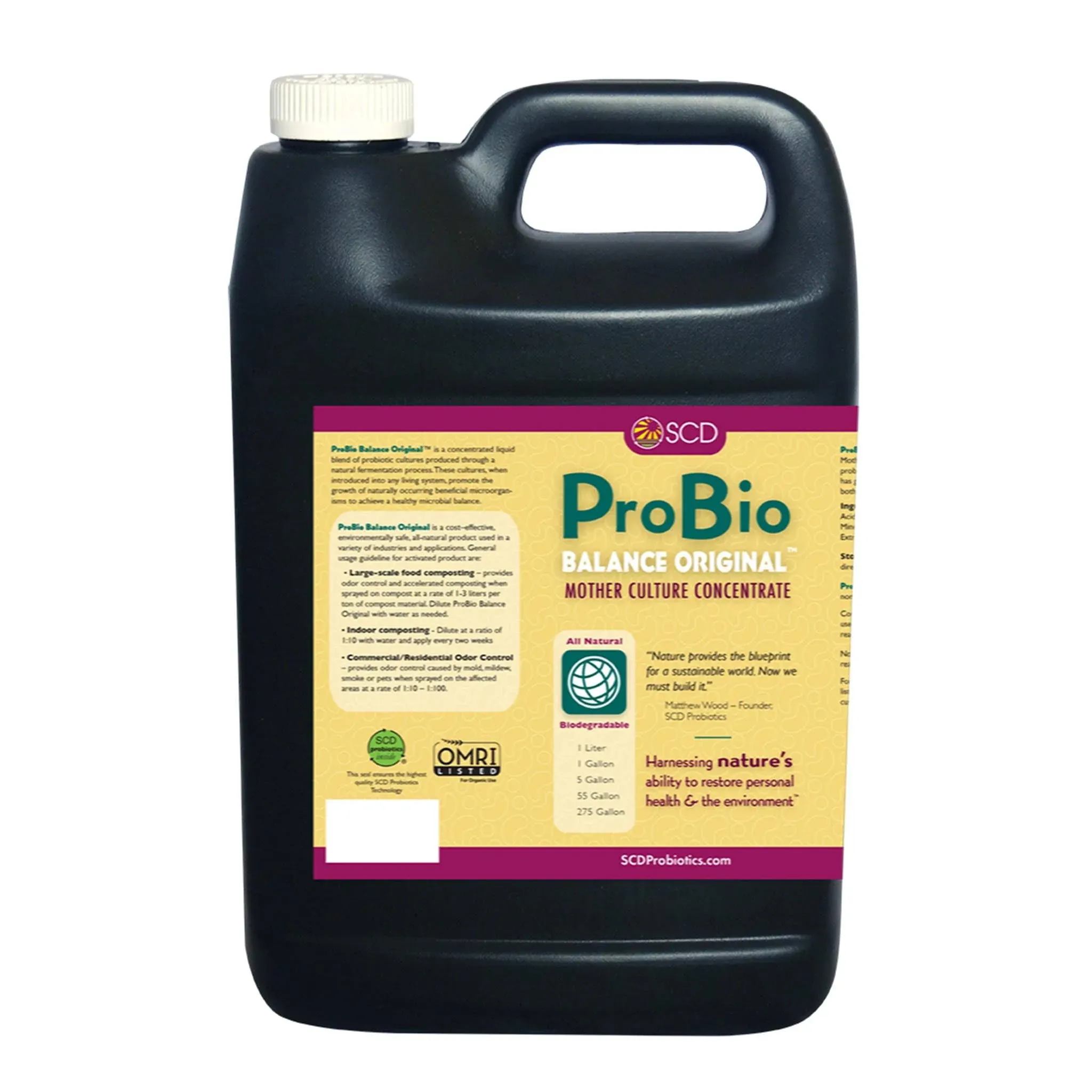 ProBio Balance Original - Make 20X More Farm & Garden Soil Conditioner, Super Concentrate of Effective Beneficial Microorganisms, OMRI-Listed for Organic Farms Gardens – by SCD Probiotics (1 Liter)