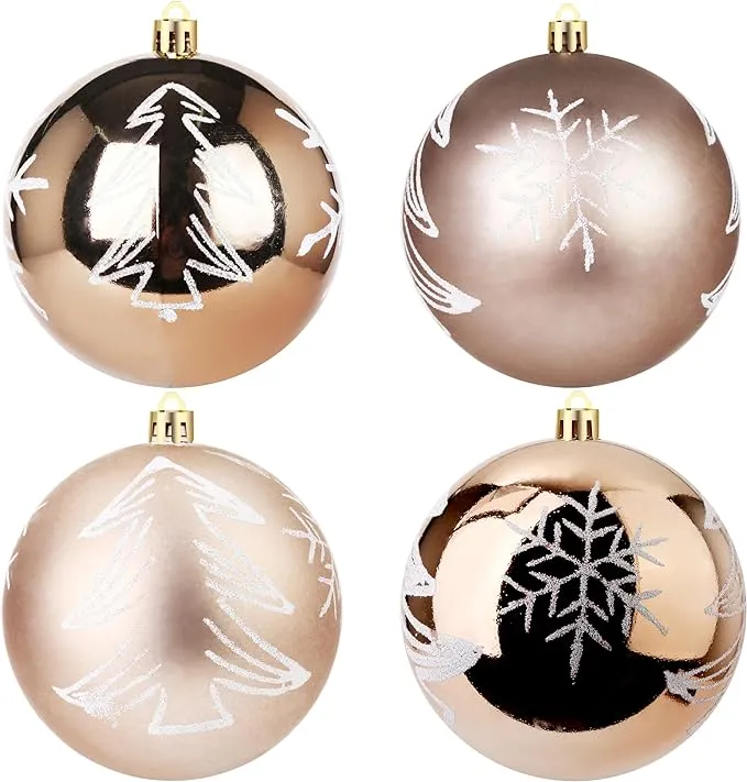 Christmas Ornament Balls, Extra Large Christmas Decorations Painting Balls,4-Inc