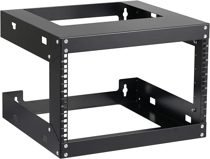 12U Wall Mount Rack Open Frame 19 Inch Server Equipment 2 Post Network Cabinet 18 inches Depth Black by Tedgetal