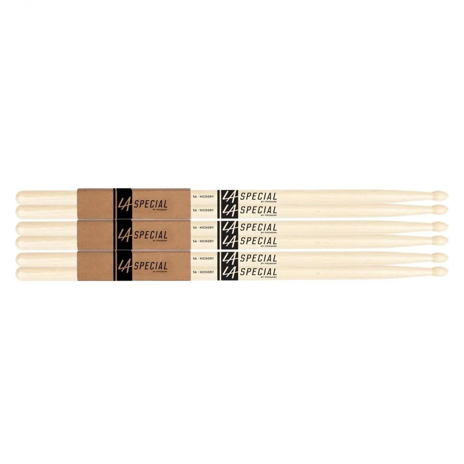 promark LA Specials Drum Sticks - 5A Drumsticks - Drum Sticks Set for Acoustic Drums or Electronic Drums - Oval Wood Tip - Hickory Drum Sticks - Consistent Weight and Pitch - 3 Pairs