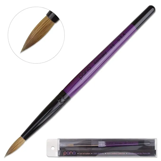 Profession Purple Wood Kolinsky Acrylic Nail Brush (Size: 6, 8, 10, 12, 14, 16, 18, 20, & 22) Pana Brand High End Quality 100% Pure Kolinsky Hair