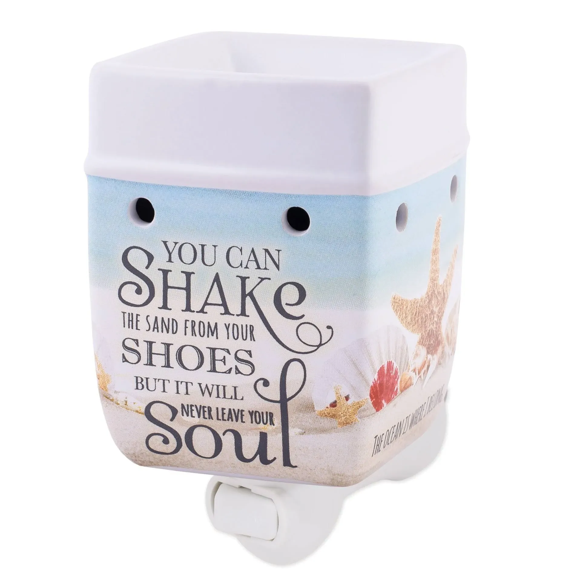 Elanze Designs Shake The Sand from Shoes Beach Ocean Stoneware Electric Plug-in Wax Tart Oil Warmer