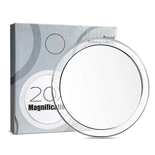 Snowflakes 20X Magnifying Mirror, 4" Round Mirror With 3 Suction Cups, And More.