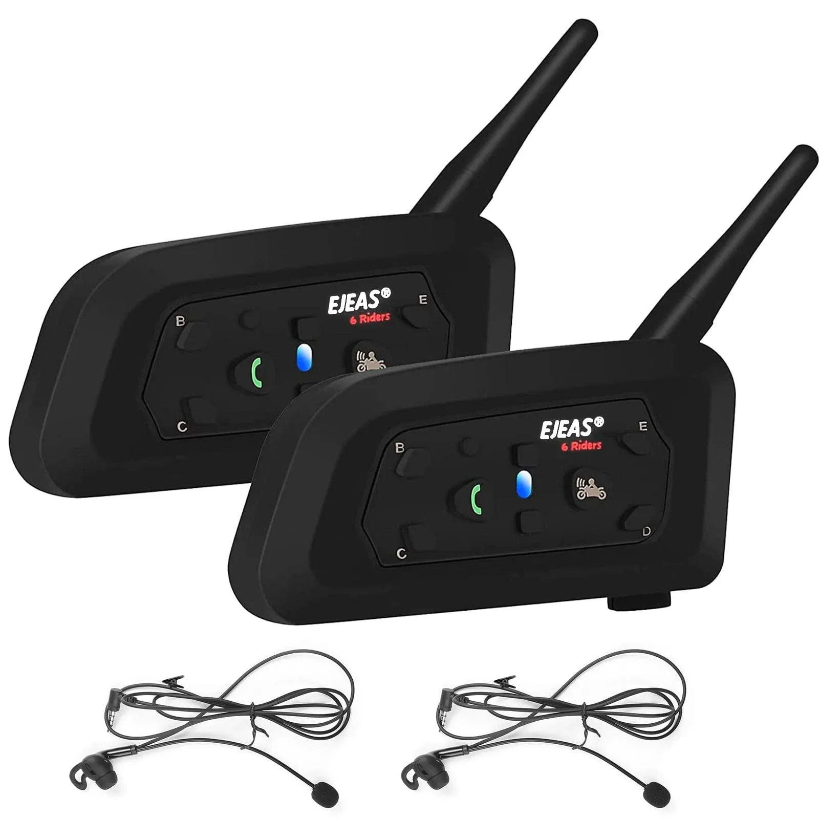 EJEAS V6C Professional Football Referee Bluetooth Intercom, 2 People Full Duplex ...