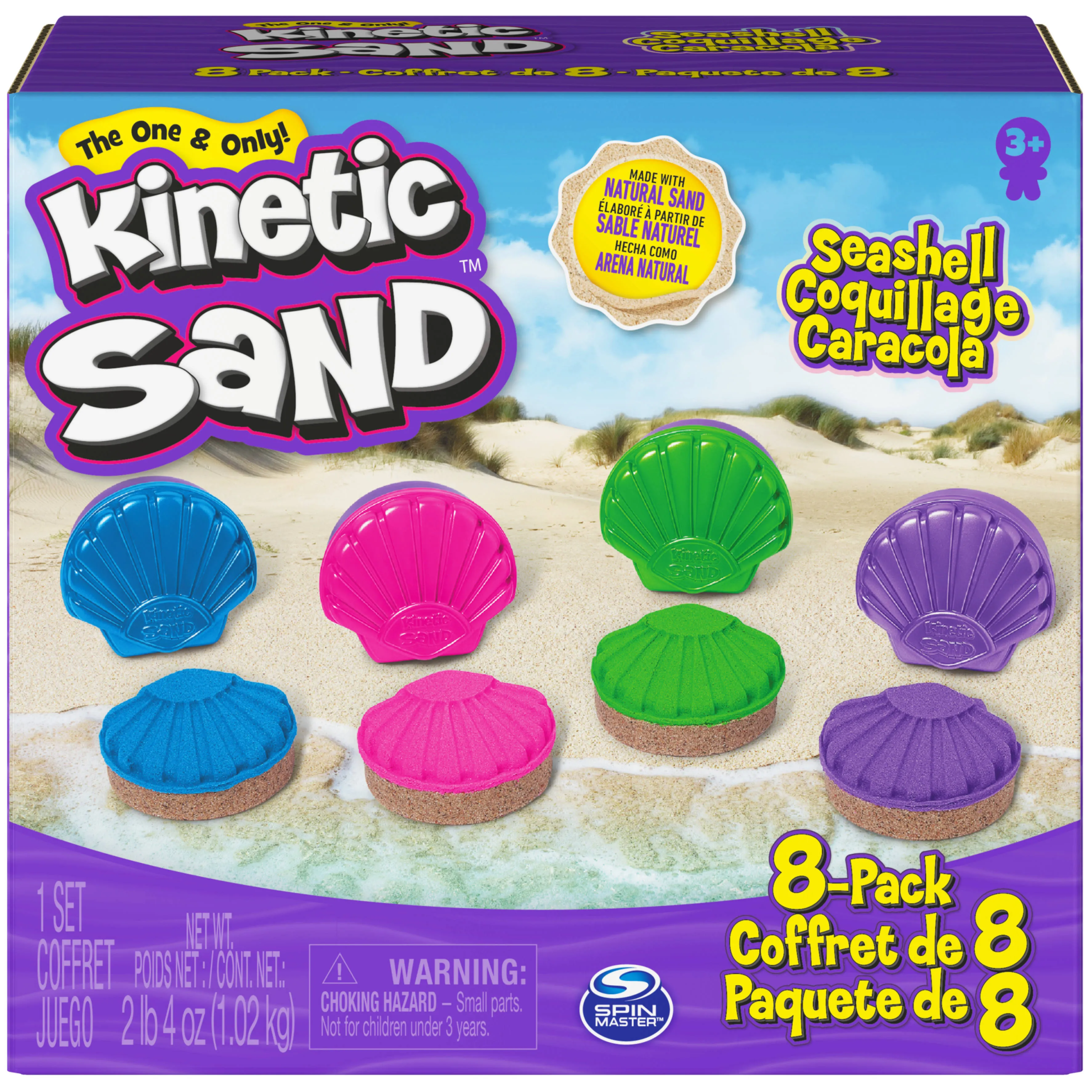 Kinetic Sand Seashell Containers 8-Pack for Kids Ages 3 and Up