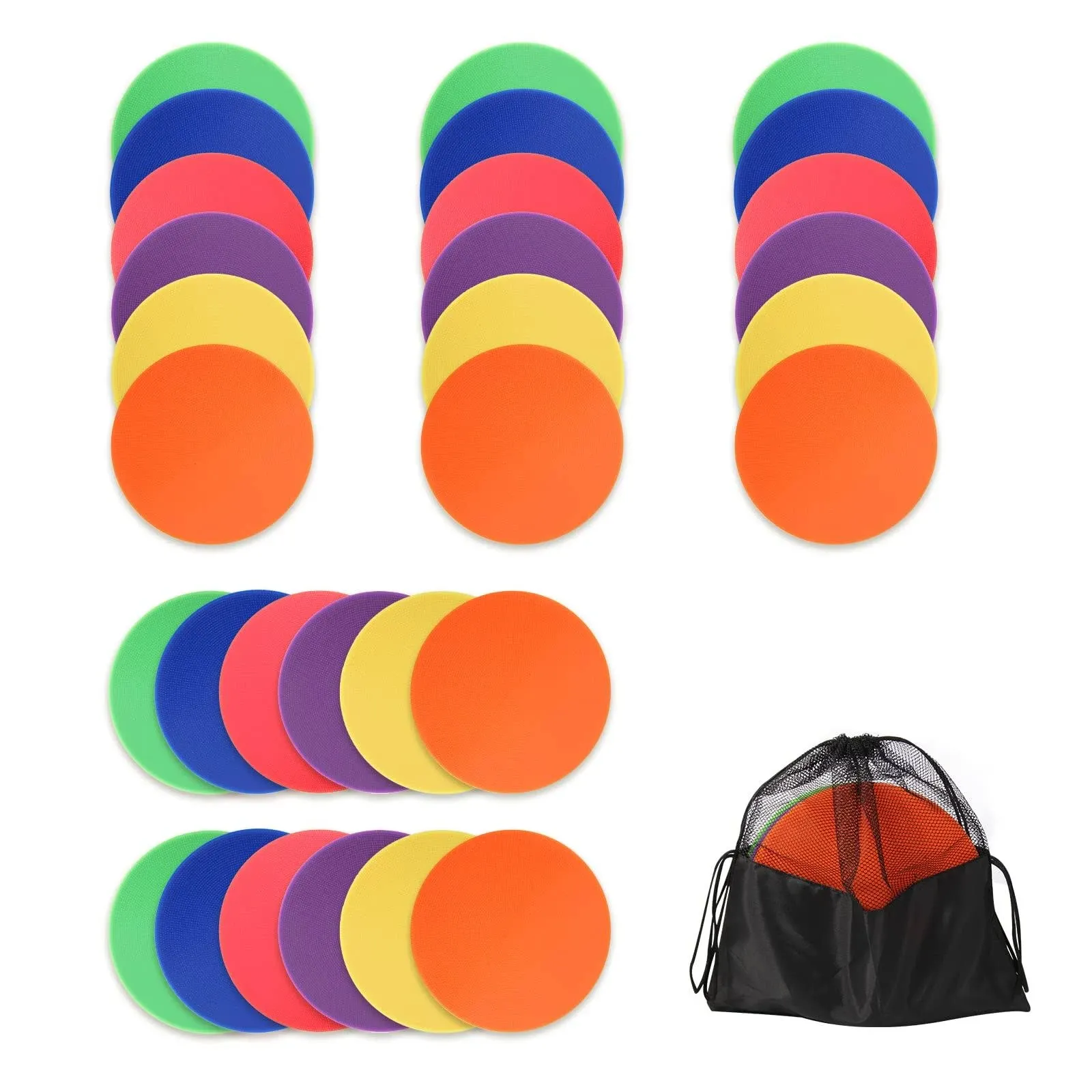 9 Inch Poly Vinyl Spot Markers, Non Slip Rubber Agility Markers Flat Field Co...