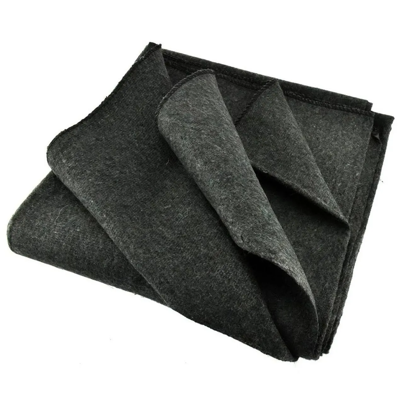 SE 51"x 80" Multipurpose Gray Wool Blanket - 50% Wool, Lightweight 2 lb, Zippered Bag Included - Ideal for Camping, Hiking, Emergency Survival