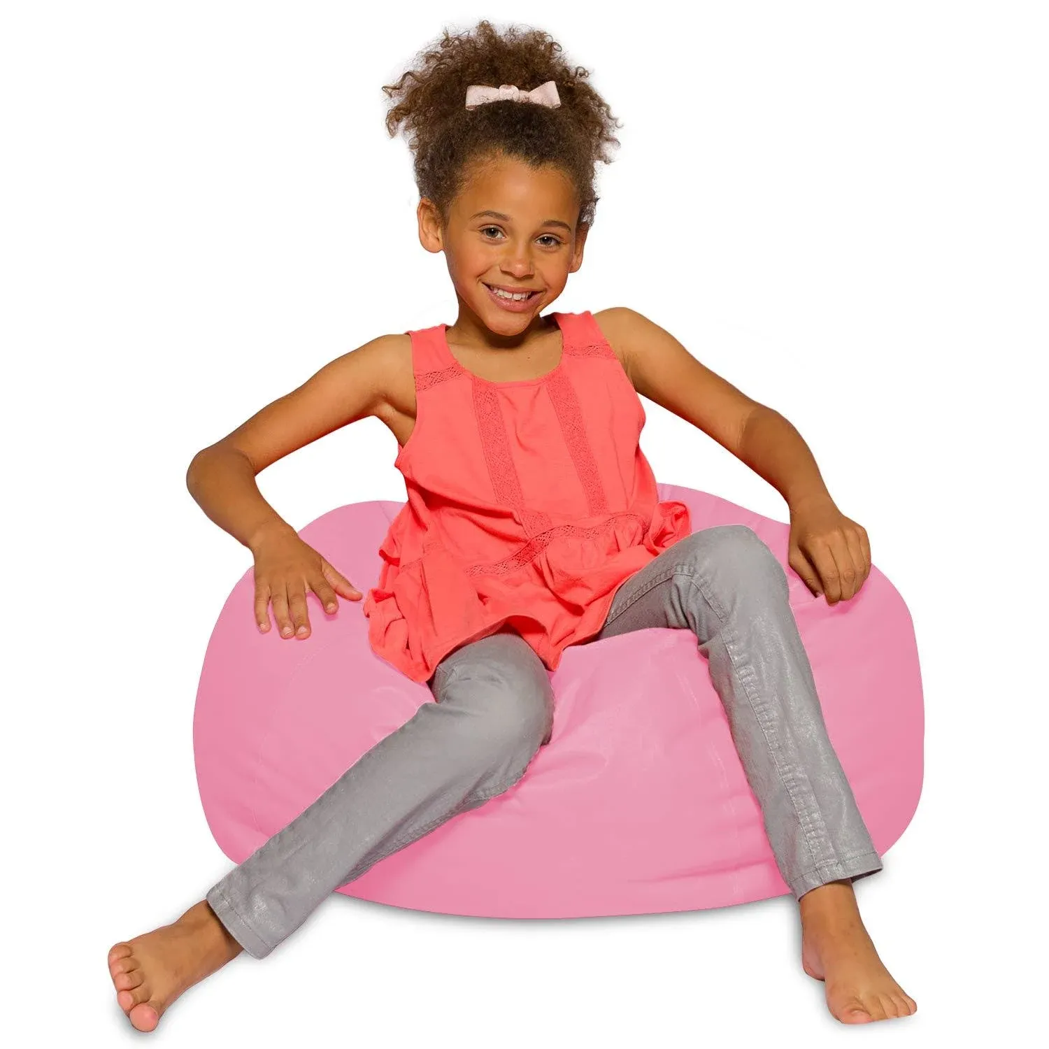 Posh Creations Bean Bag Chair, Kids, 2.25 ft, Pink, Size: medium-27in