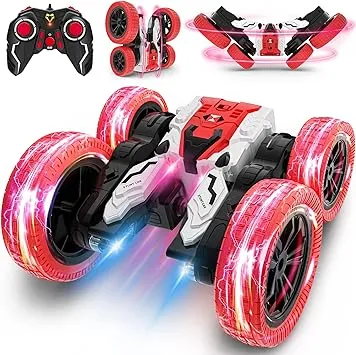 Remote Control Car, Double Sided RC Car, 4WD Off-Road Stunt Car with 360° Flips,