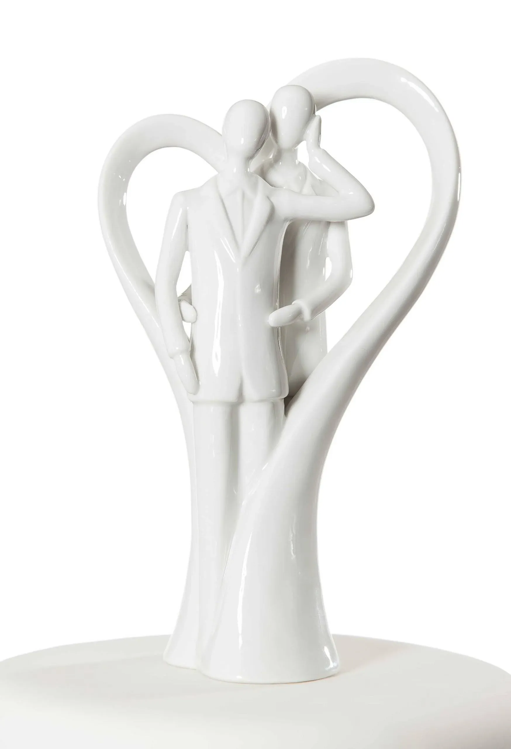 White Porcelain Gay Silhouette of Love 8.5&#034; Tall  wedding cake topper