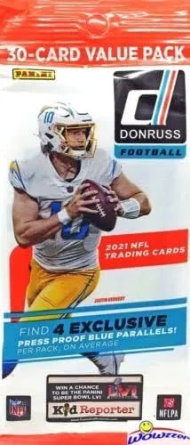 2021 Panini Donruss Football Cello Fat Pack - 30 Trading Cards per Pack