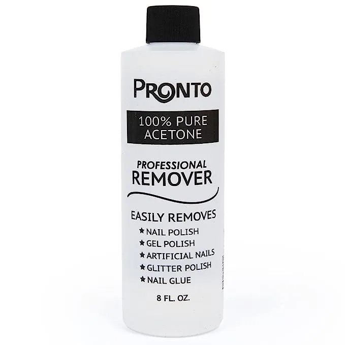 Pronto 100% Acetone Gel Nail Polish Remover - Gel Polish Remover for Nails | Acetone Nail Polish Remover & Acrylic Nail Remover for Removal of Glue, Gel & Dip | Gel Nail Remover, 12 Fl oz