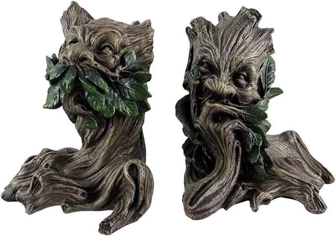 Desktopstatue Green Man Bookend Set, 6 inches H