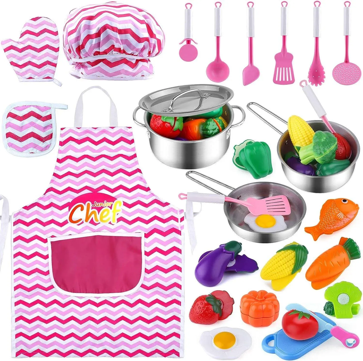 Tepsmigo Kids Kitchen Pretend Play Toys, Kitchen Playset Cooking Toys Set with ...