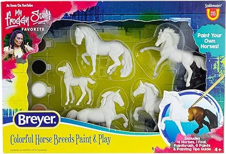 Breyer Horses Stablemates Horse Crazy Colorful Breed Paint Set | 5 Piece Set | 1:32 Scale | Model #4234