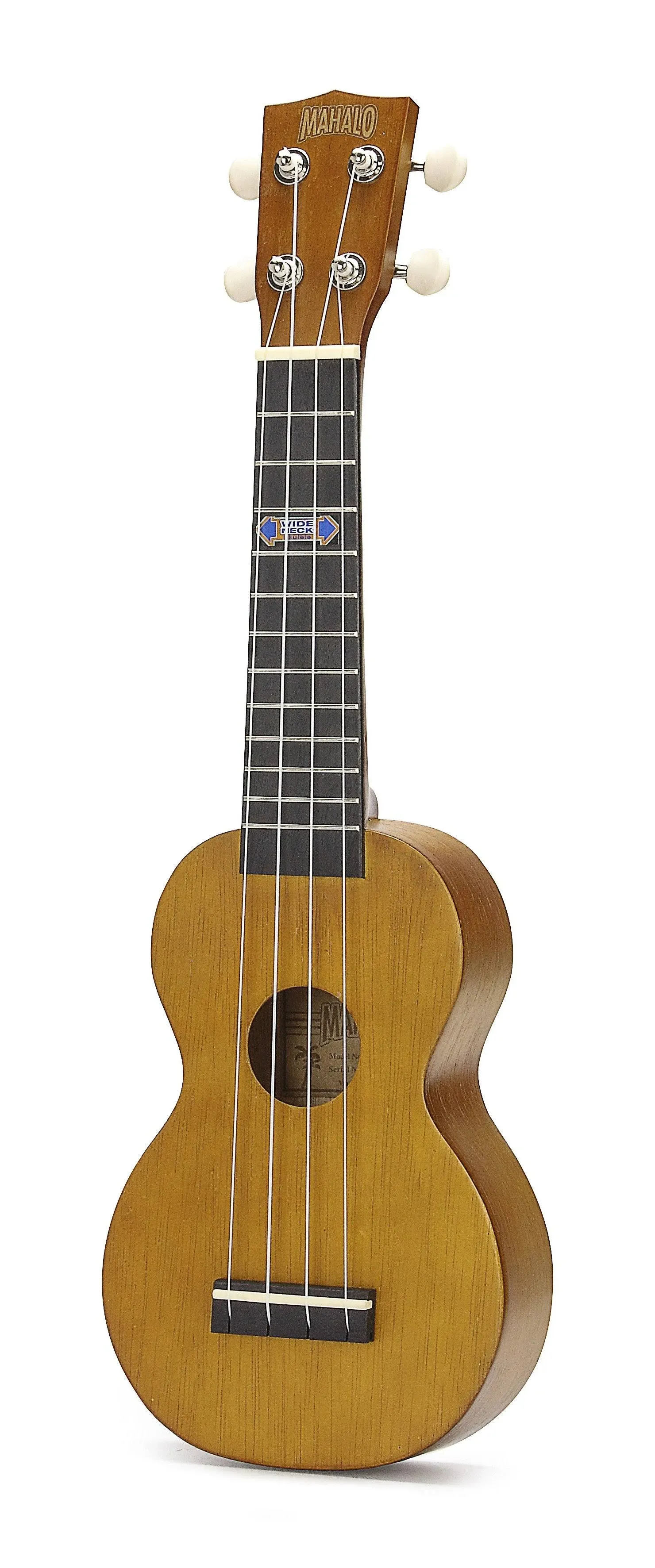 Mahalo MK1PWTBR-U Kahiko Wide Neck Transparent Brown Soprano Ukulele with Gig Bag