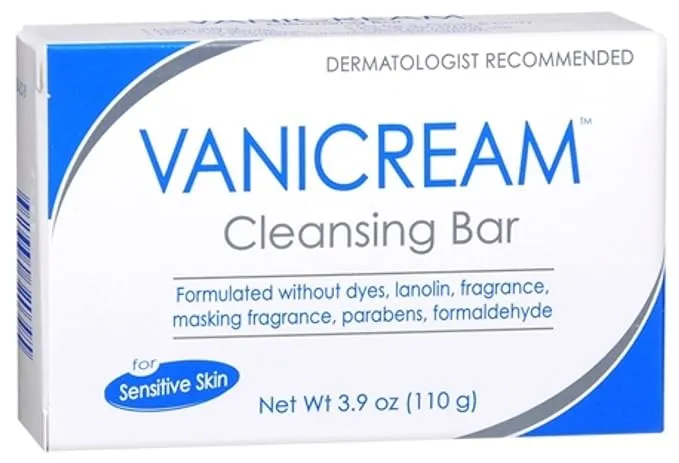 Vanicream Cleansing Bar for Sensitive Skin, 3.9 oz Per Bar (9 Bars)