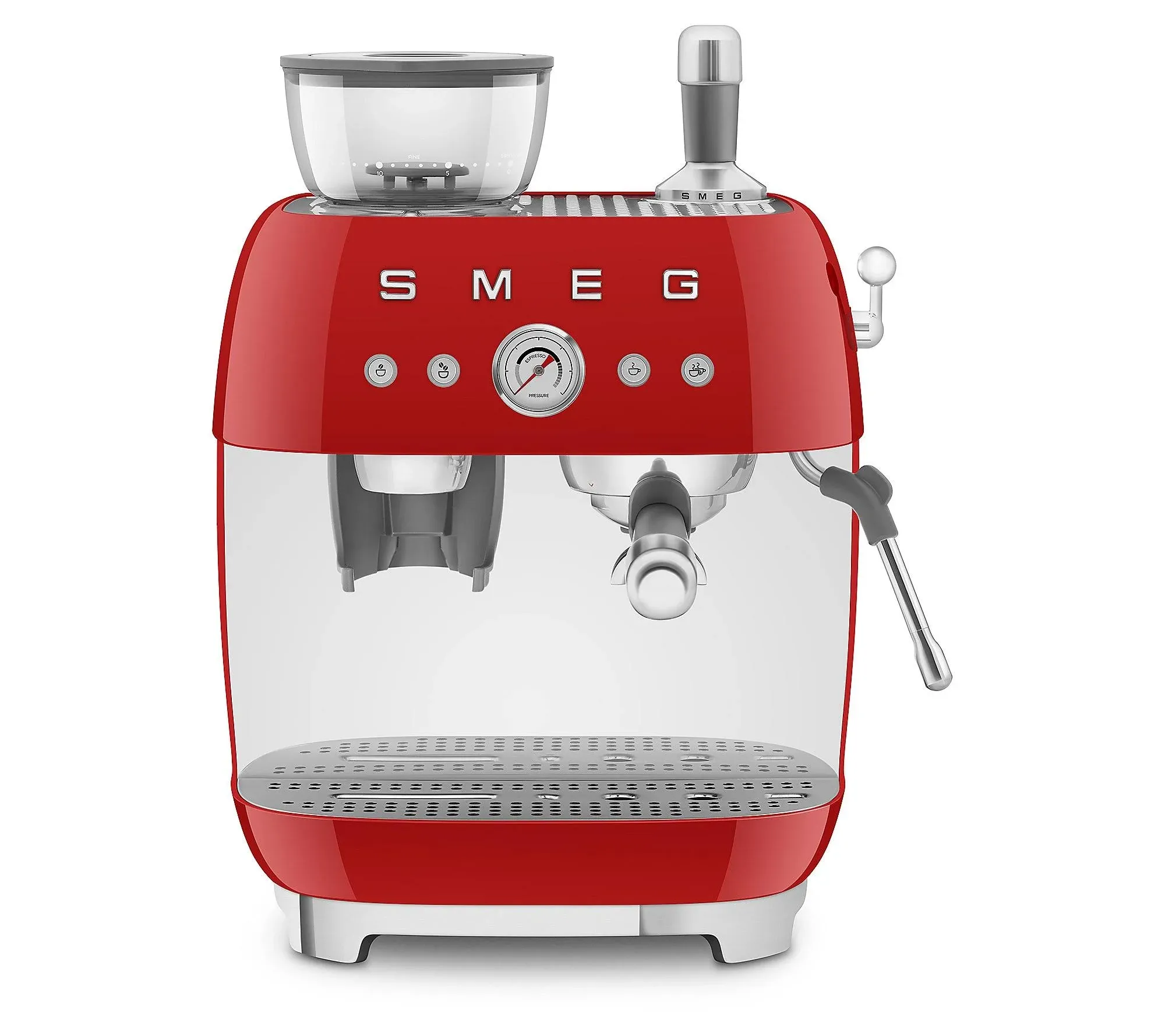 Smeg Espresso Coffee Machine with Grinder - Red