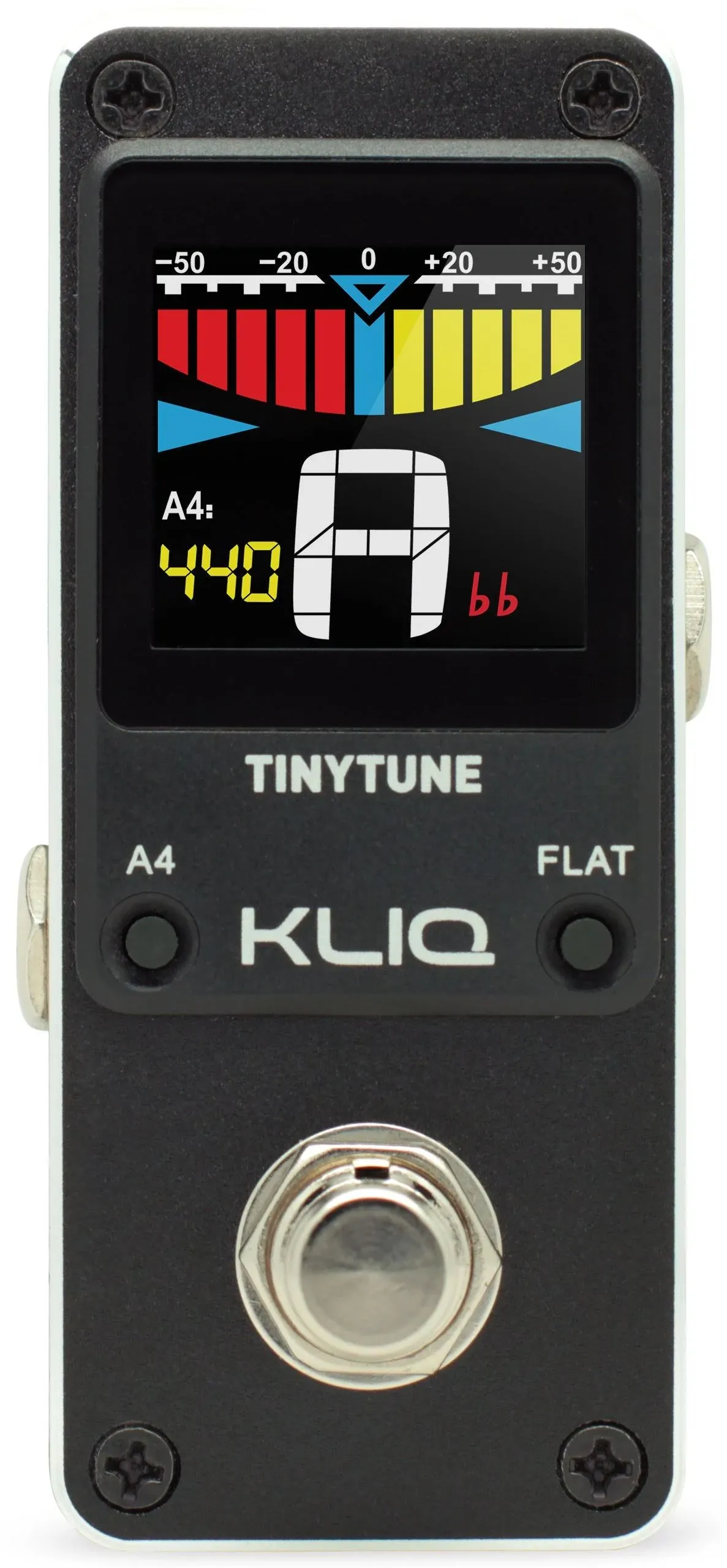 KLIQ TinyTune Tuner Pedal for Guitar and Bass - Mini - Chromatic - with Pitch