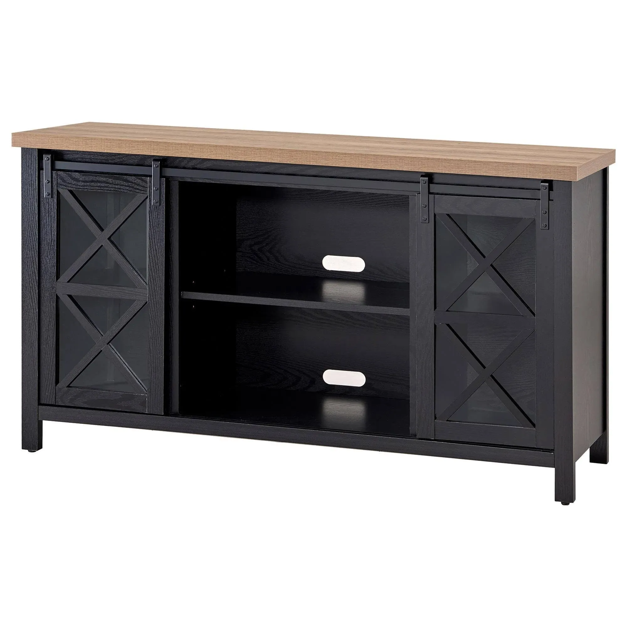 Clementine TV Stand - Black Grain/Golden Brown - 58"