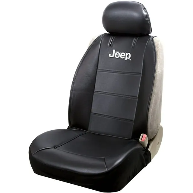 Plasticolor 008581 Universal Black Logo Sideless Seat Cover For Jeep