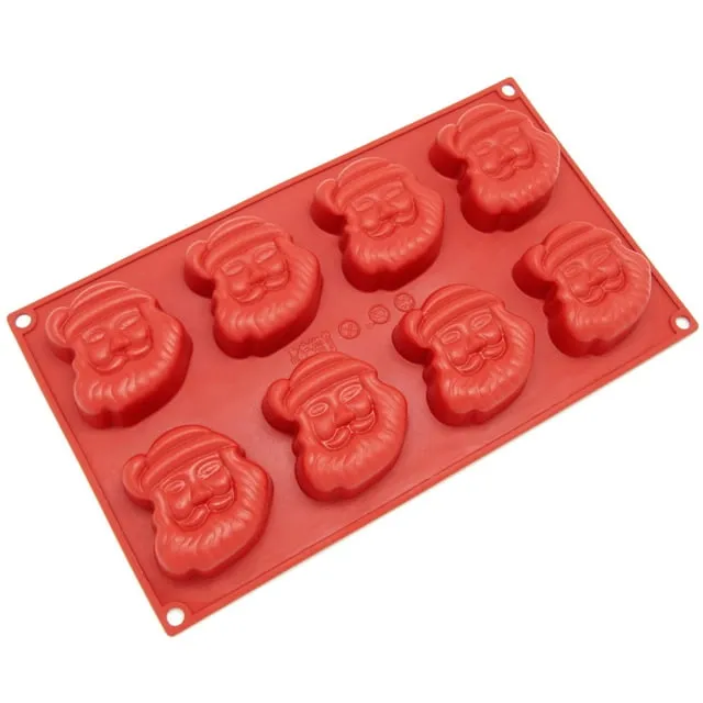 Freshware 8-Cavity Silicone Holiday Santa Claus Mold - Contemporary - Cupcake And Muffin Pans - by Freshware | Houzz