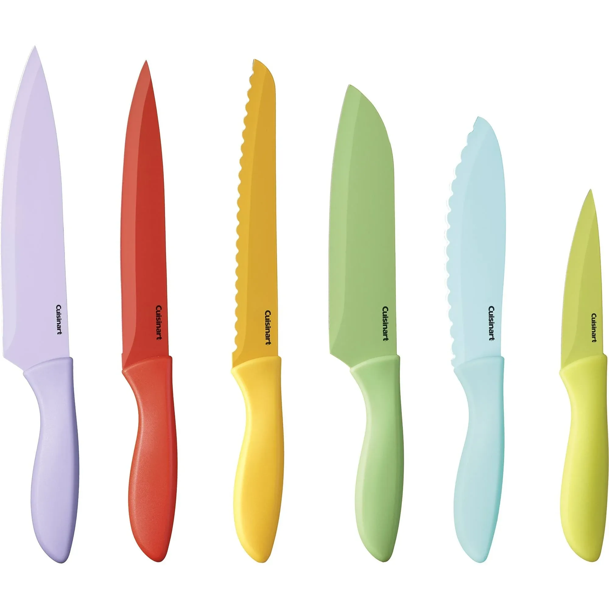 Cuisinart C55-12PCER1 12pc Ceramic Coated Color Knife Set with Blade Guards  US