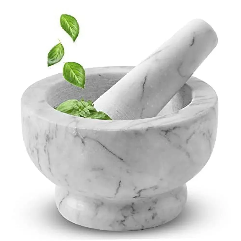 Marble White Mortar & Pestle Set | Alpine Cuisine