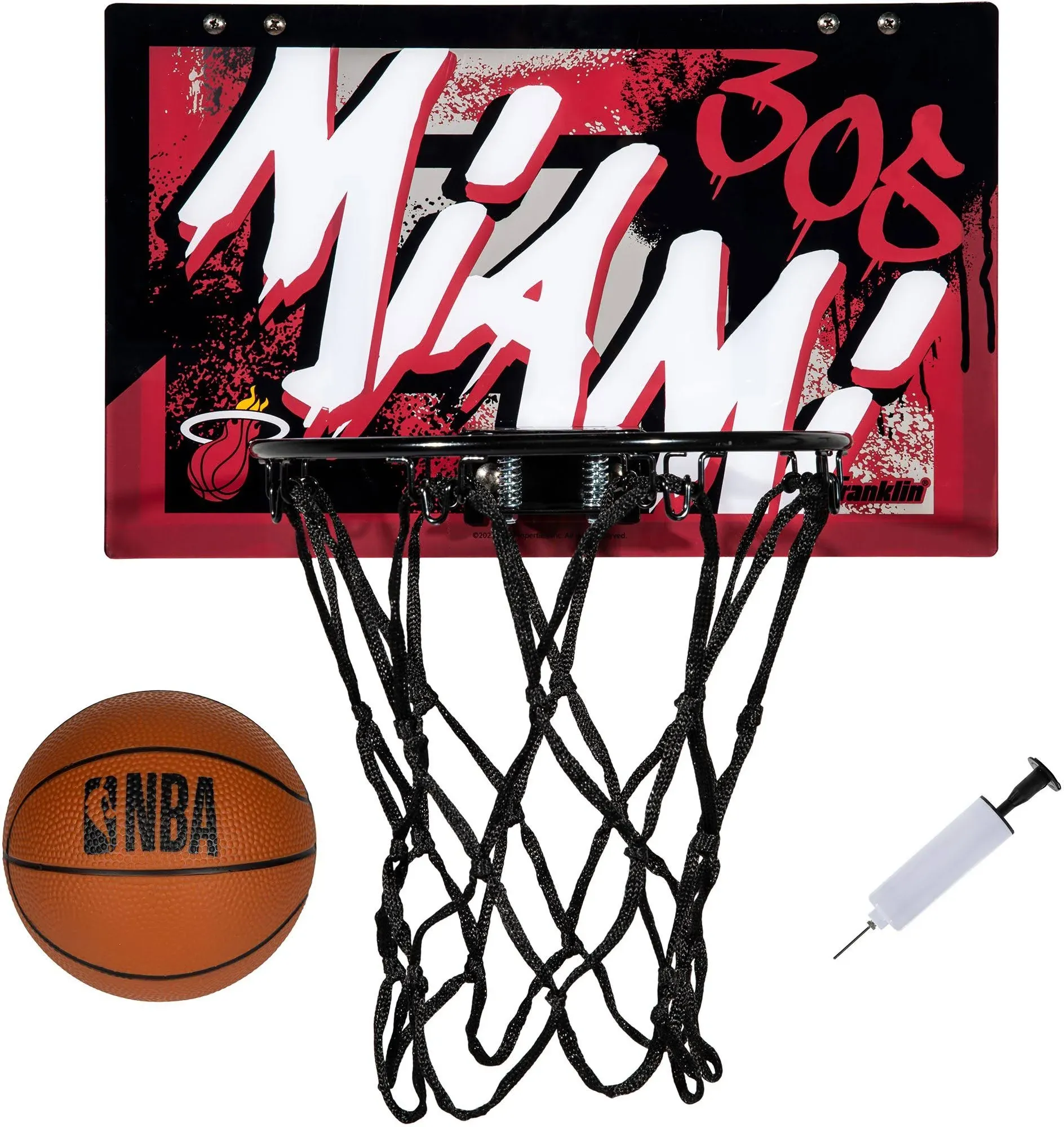 Franklin Sports NBA Team Over the Door Basketball Hoops - Kids Indoor Mini Basketball Hoop + Ball Set - NBA Fan Mini Hoops