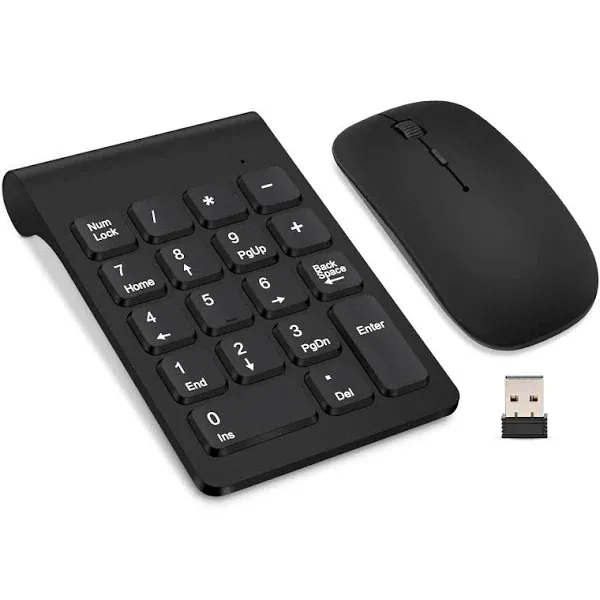 Wireless Numeric Keypad, Mini 2.4G 18 Keys Number Pad, Portable Silent Financial Accounting Numeri