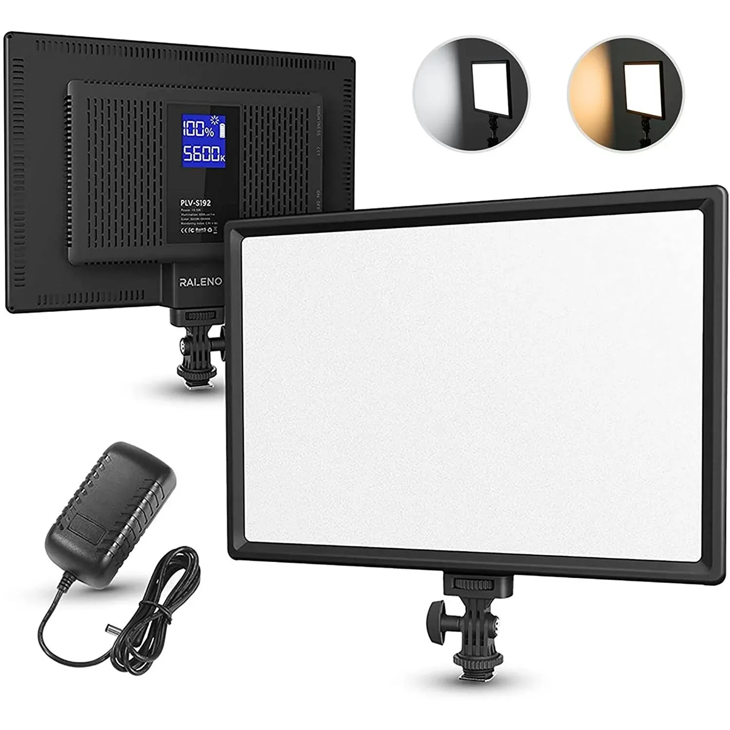 RALENO 19.5W LED Video Soft Light Panel, 650Lux/m Camera Panel Light Built-in 2* 4000mAh Batteries, CRI>95 3200-5600K Photography Studio Lights for TikTok YouTube Video Recording Photography Streaming