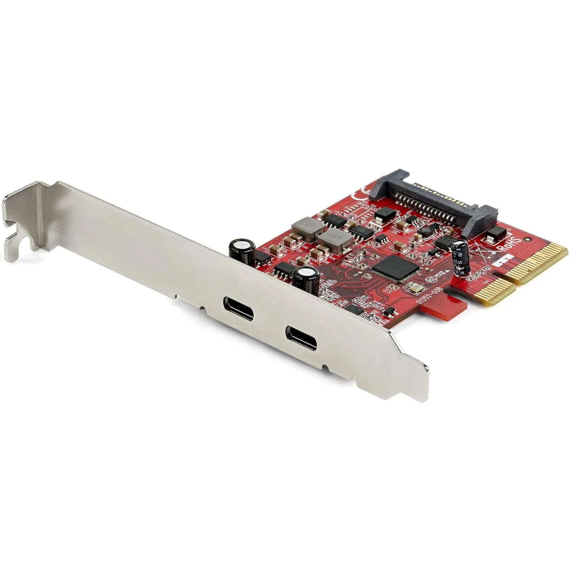 StarTech.com PCIe USB 3.1 Card - 2x USB C 3.2 Gen 2 (10Gbps) - PCIe Gen 3 x4 - ASM3142 Chipset - USB Type C PCI Express Card (PEXUSB312C3)