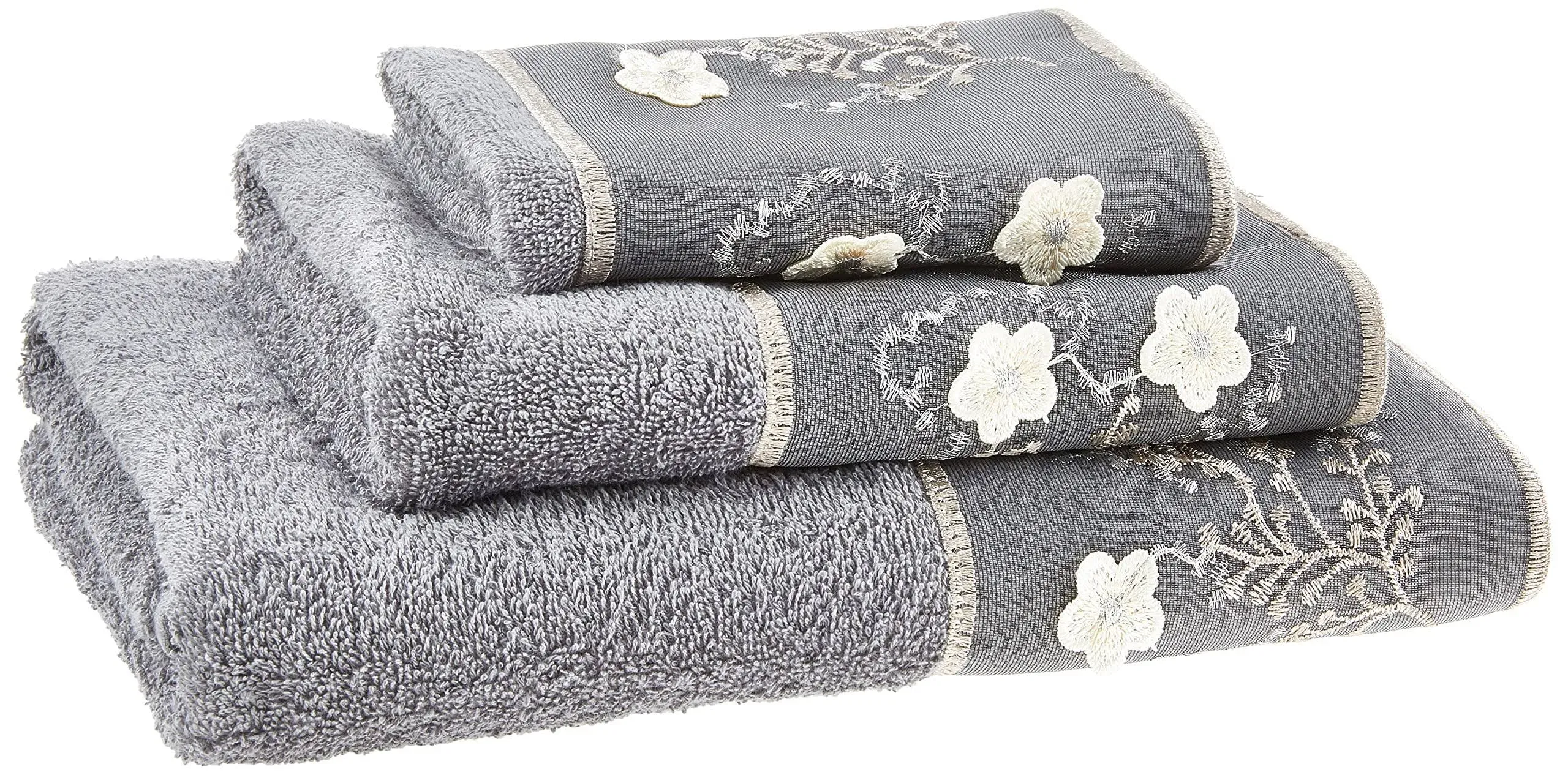 Bloomfield Complete Bath Ensemble Decor Set, Grey, All Sold Separately