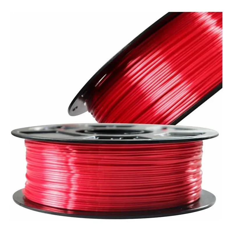 Silk Red PLA Satin Shiny 3D Printer Filament, 1.75mm Diameter 1kg Spool 2.2lbs for FDM 3D Printers