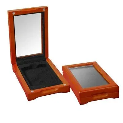 First Commemorative Acrylic Glass-Top Wood Display Box for Graded Certified Coins