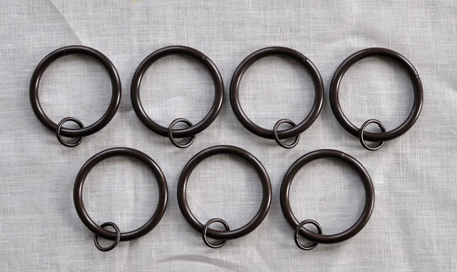 Urbanest Living Metal Curtain Drapery Rings 28 Pack Bronze 1-1/2&#034; Inner Dia