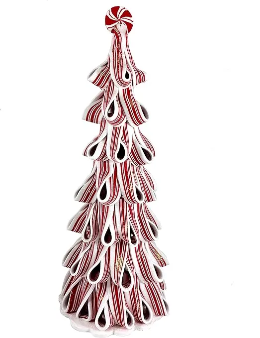 Light Up 13.5"H Peppermint Christmas Tree