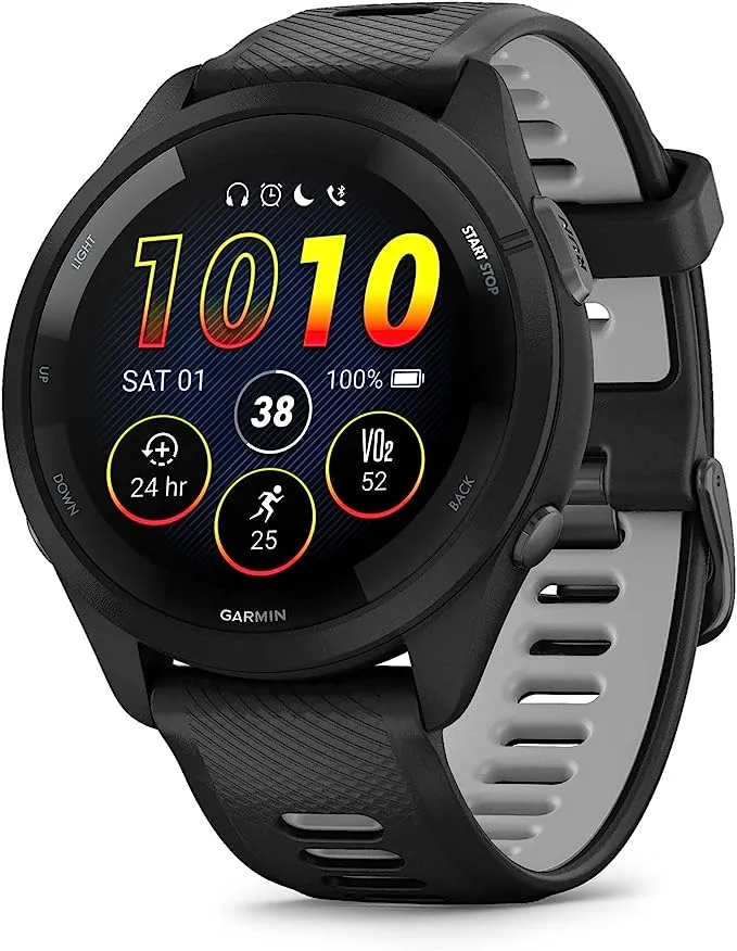 Garmin - Forerunner 265S GPS Smartwatch 42 mm Fiber-reinforced polymer - Black/Whitestone