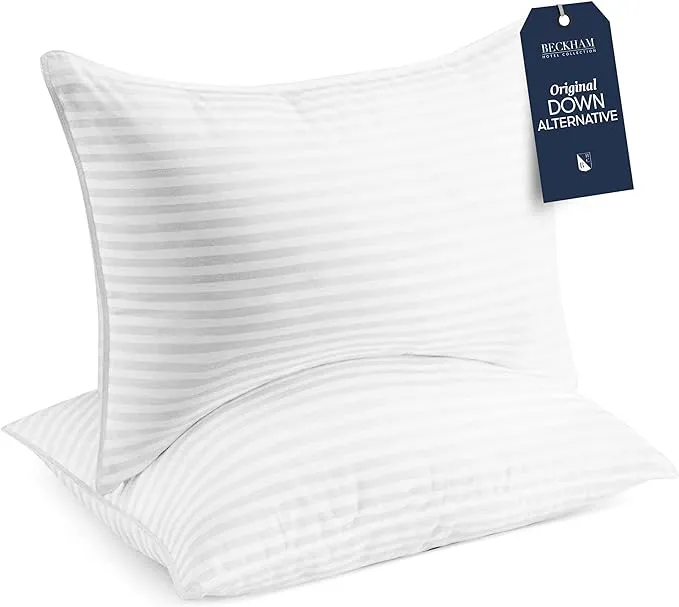 Beckham Hotel Collection Bed Pillows King Size Set of 2 - Down Alternative Bedding Gel Cooling Big Pillow for Back, Stomach or Side Sleepers